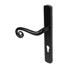 curly tail rustic black door handle